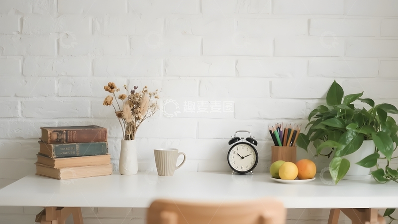 高清大图下载【趣麦麦图】文艺书桌的静谧时光