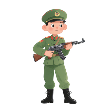 卡通插画军人形象