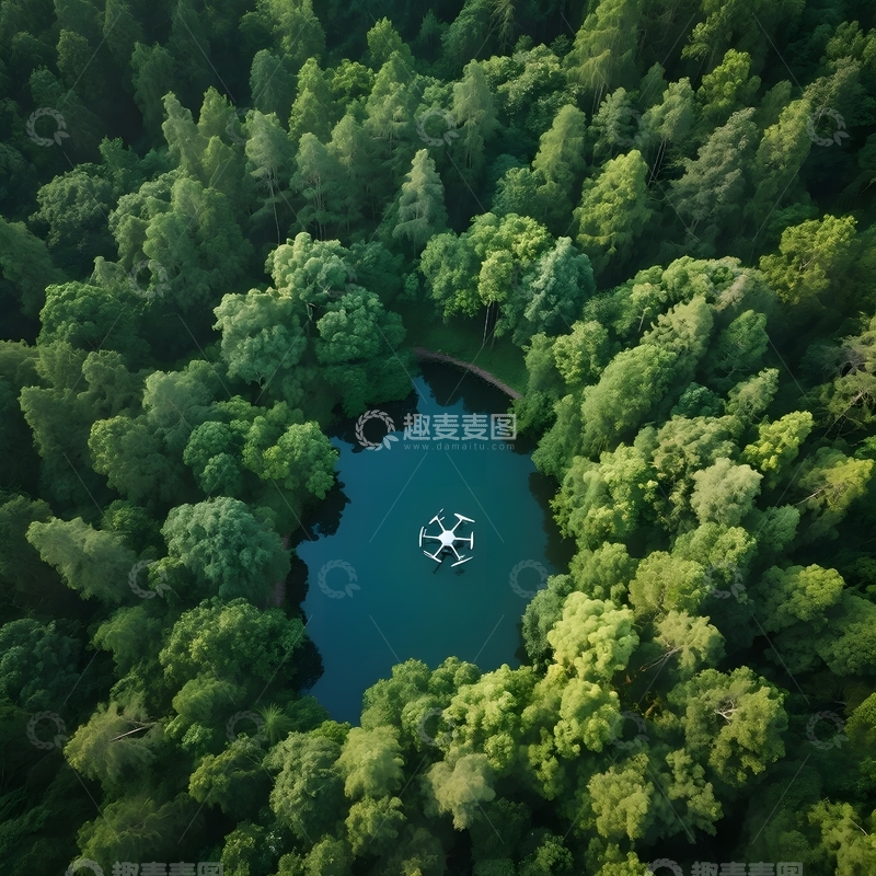 高清大图下载【趣麦麦图】无人机航拍森林秘境