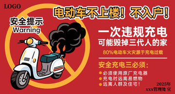 电动车不入户安全提示