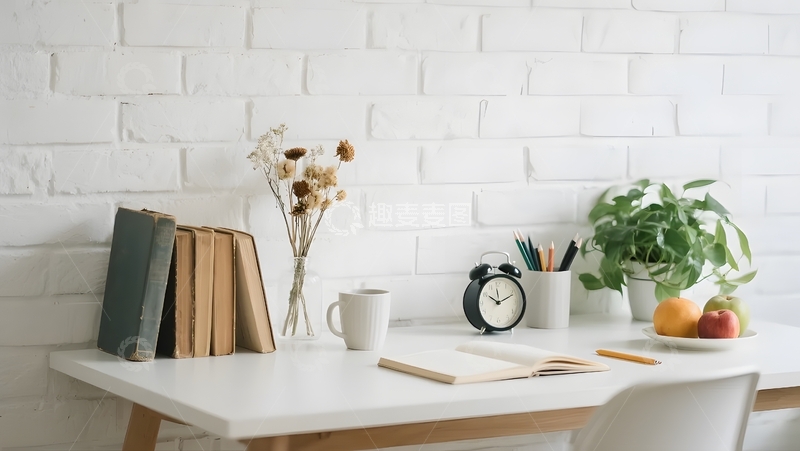 高清大图下载【趣麦麦图】清新书桌的治愈角落