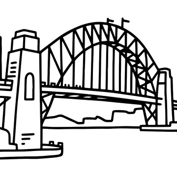 线条悉尼海港大桥插画