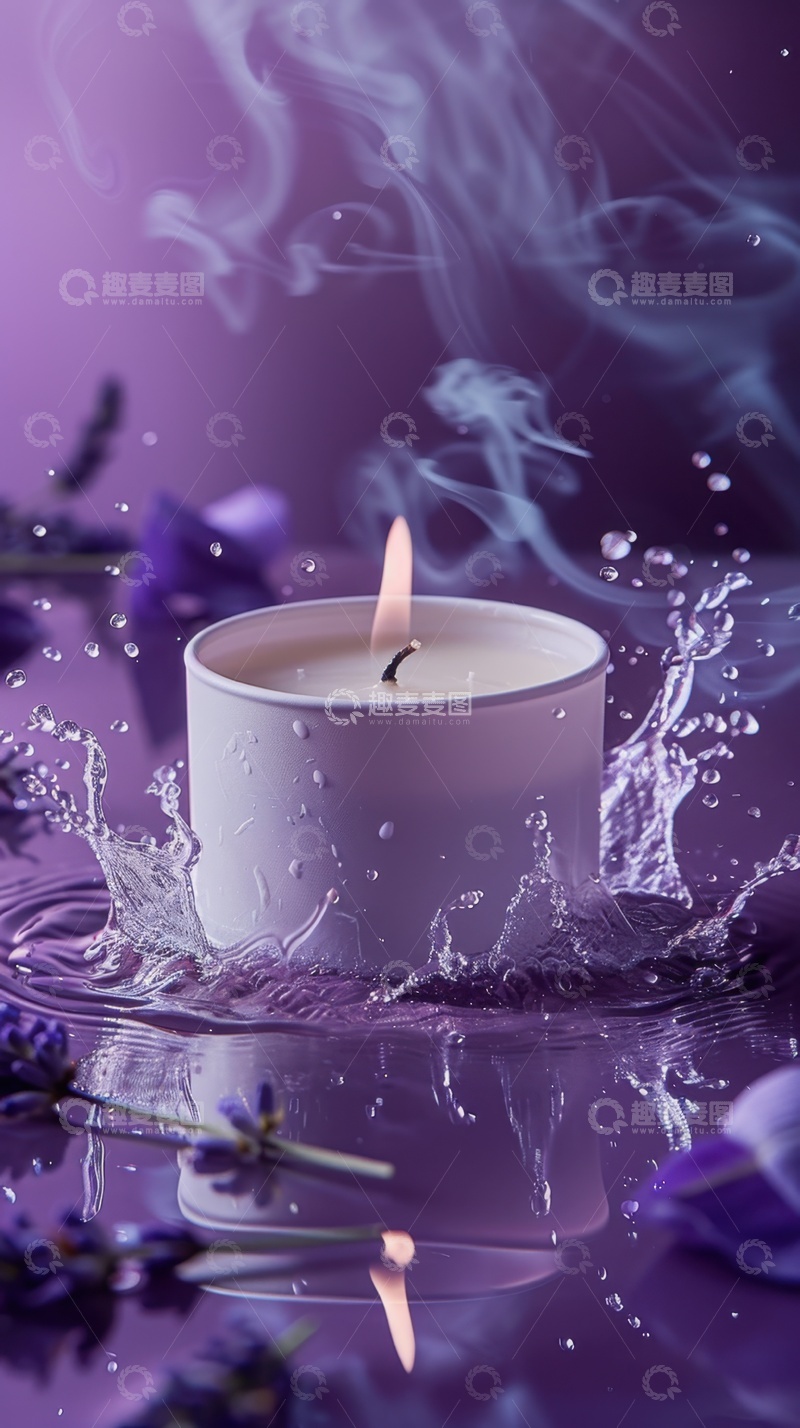 高清大图下载【趣麦麦图】燃烧的香薰蜡烛摄影