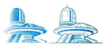 建筑线稿外星风格建筑