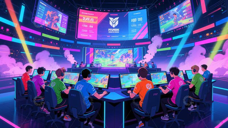 高清大图下载【趣麦麦图】网咖网吧电竞比赛