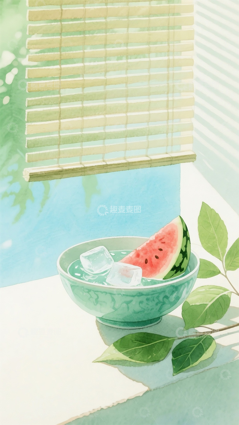 高清大图下载【趣麦麦图】二十四节气荷叶背景图