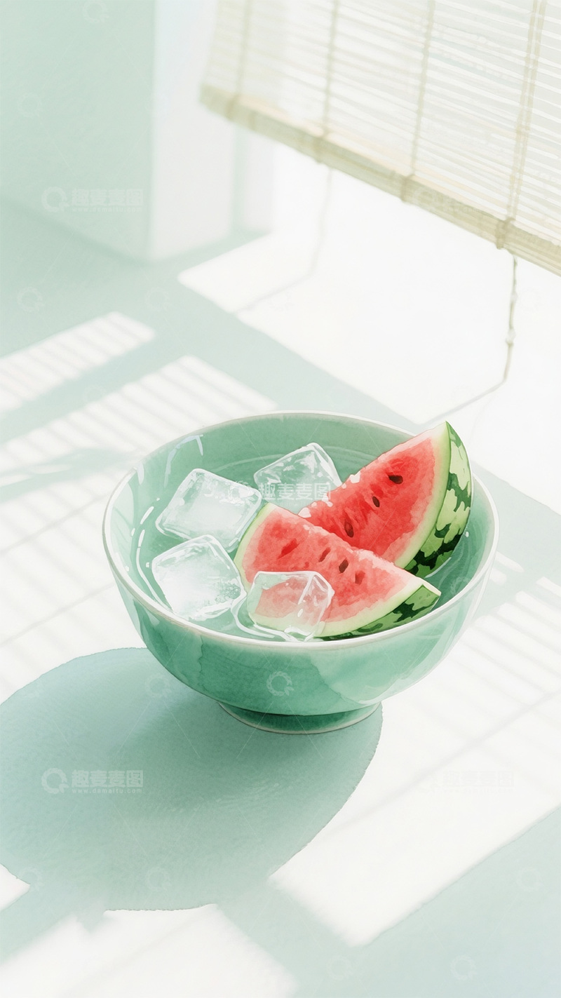 高清大图下载【趣麦麦图】二十四节气背景图竹帘