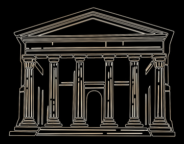 建筑线稿罗马风格建筑