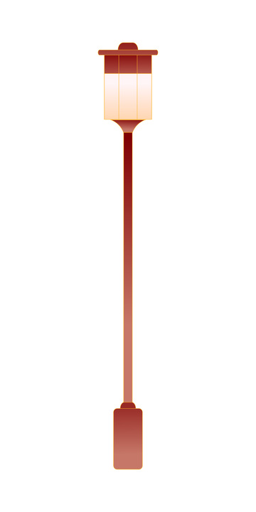 彩绘路灯灯笼灯具建筑线稿建筑物