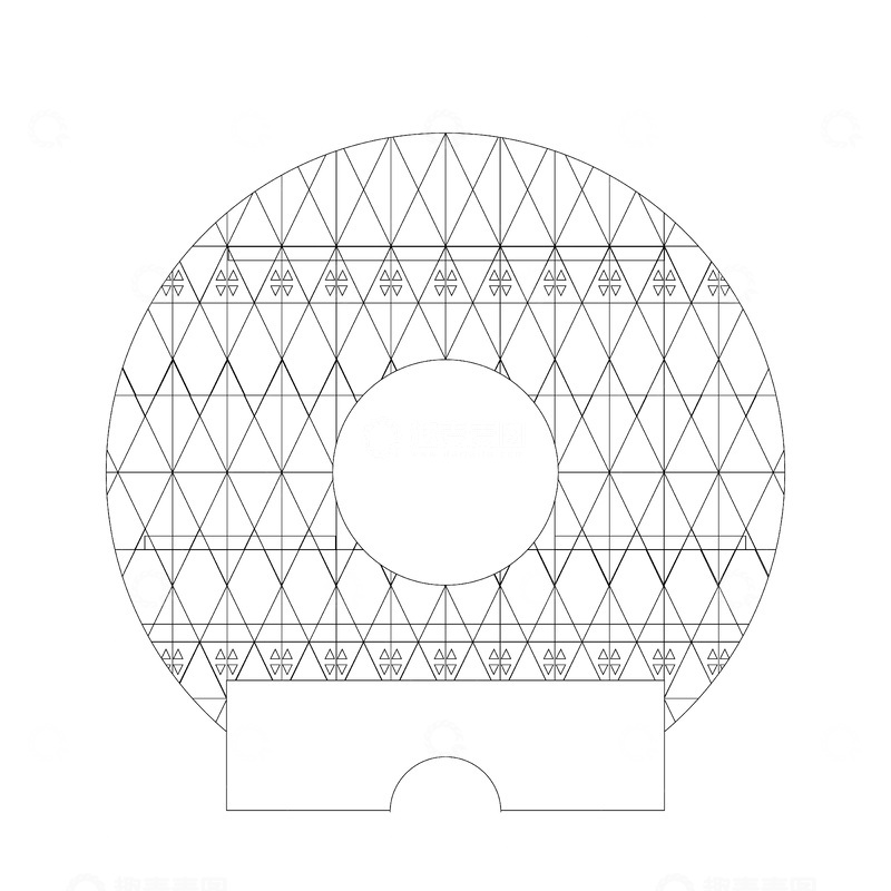 广州圆大厦建筑线稿地标建筑铜钱大厦