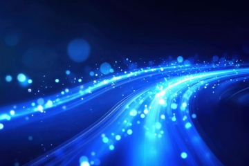 蓝色的光点线路背景