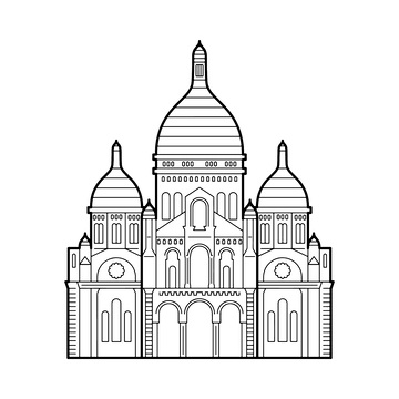 城堡教堂建筑物建筑线稿地标景点景观