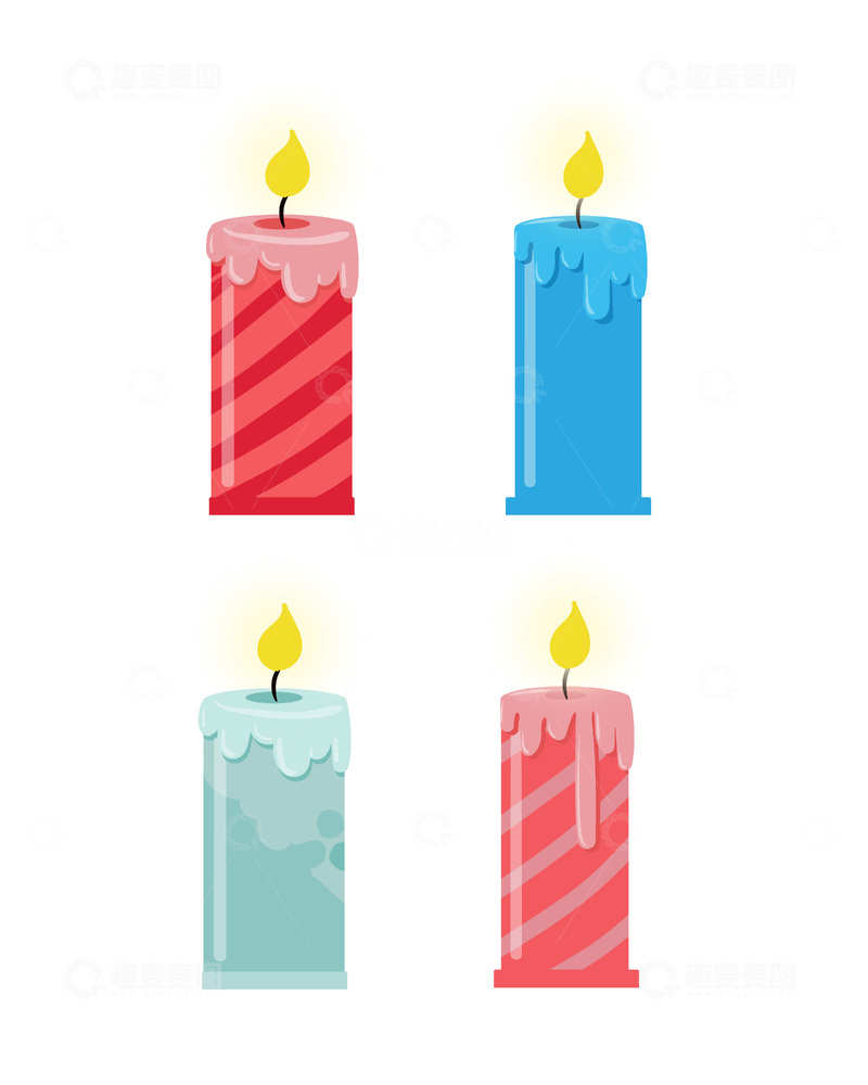 源文件下载【趣麦麦图】生日节日圣诞蜡烛灯烛