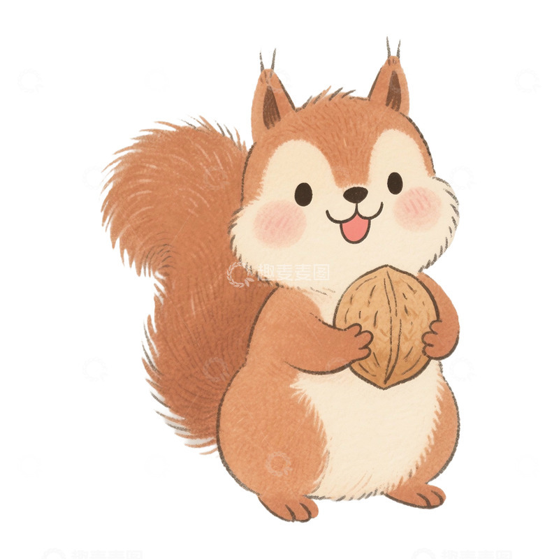 高清大图下载【趣麦麦图】可爱小松鼠免抠元素1