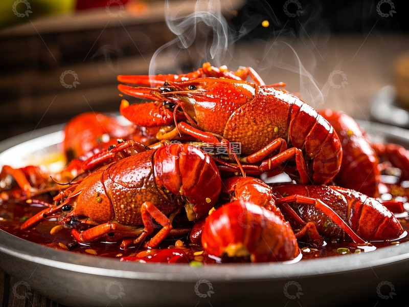 高清大图下载【趣麦麦图】一盘麻辣小龙虾美食高清摄影