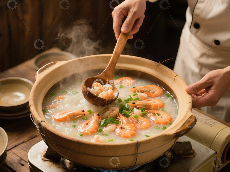 高清大图下载【趣麦麦图】潮汕海鲜粥高清美食摄影