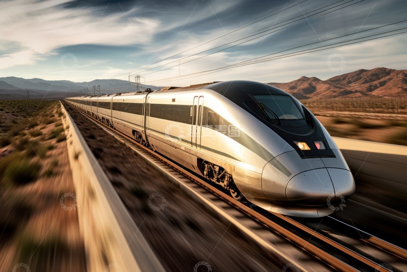高清大图下载【趣麦麦图】户外行驶的高铁