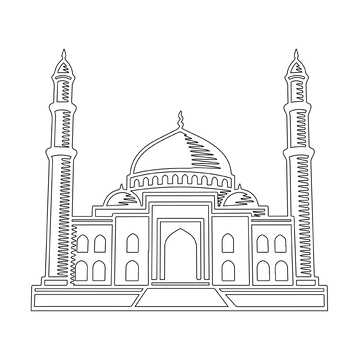 童话建筑线稿拉丁古堡