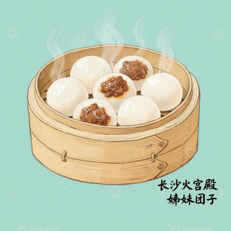 高清大图下载【趣麦麦图】姊妹团子   小吃   甜咸口