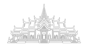 泰国寺庙建筑线稿