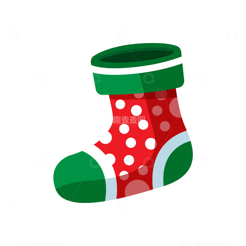 源文件下载【趣麦麦图】圣诞节圣诞袜袜子毛袜中筒袜
