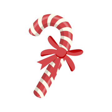 圣诞节拐杖糖糖果蝴蝶结丝带甜点