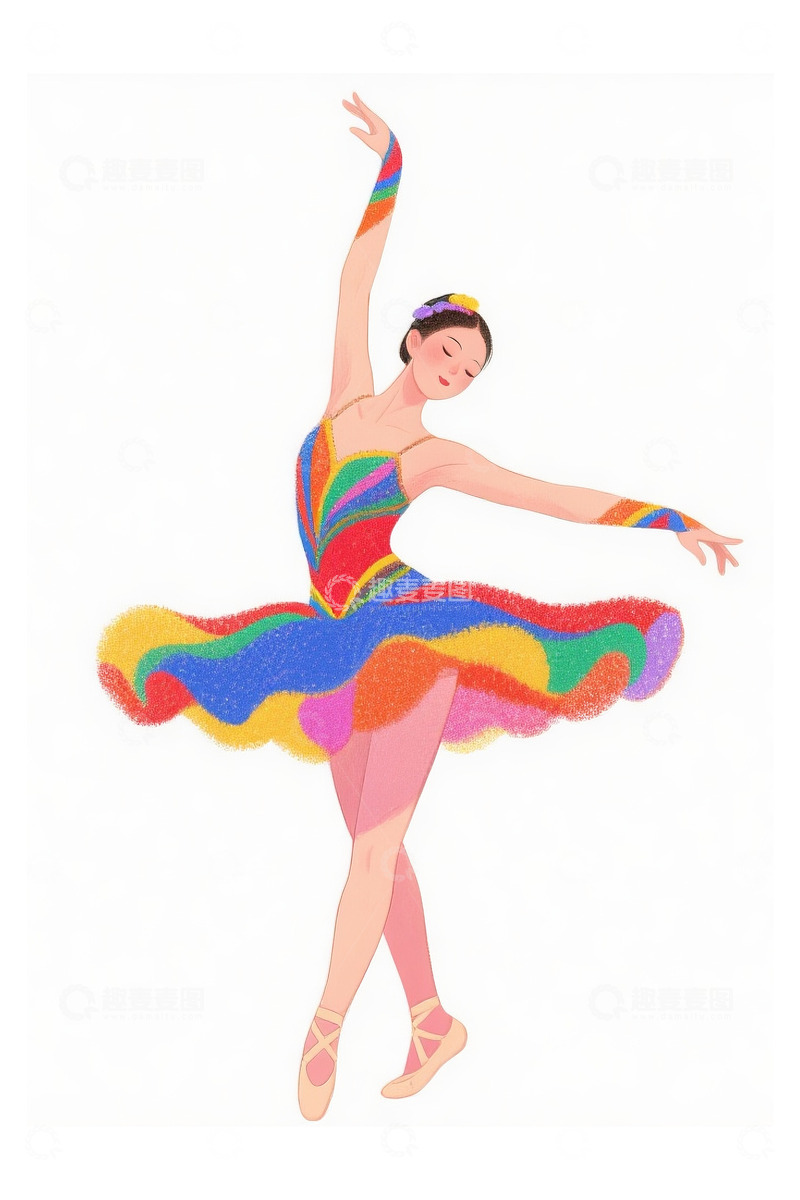 高清大图下载【趣麦麦图】舞蹈班海报插画