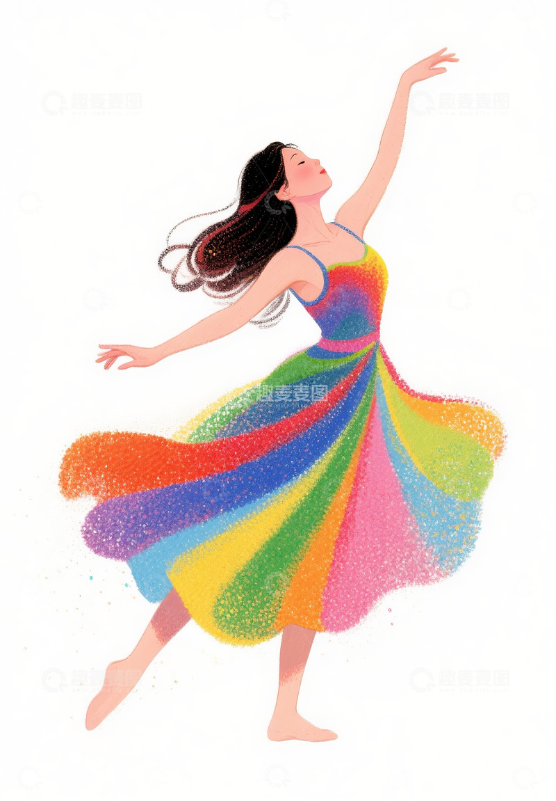 高清大图下载【趣麦麦图】跳舞的美女插图
