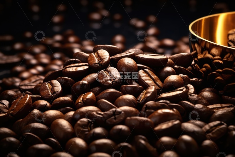 高清大图下载【趣麦麦图】散落的一堆咖啡豆