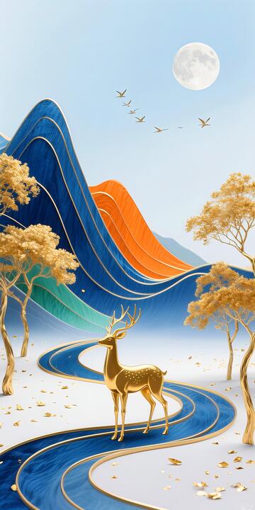 山水客厅玄关卧室装饰画