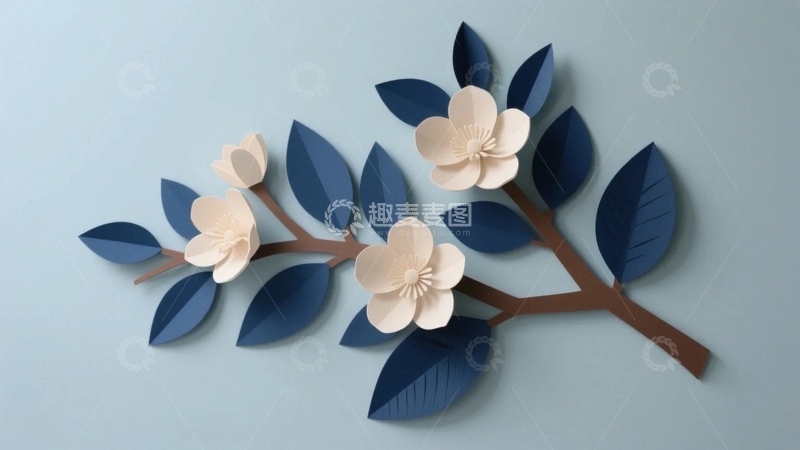 高清大图下载【趣麦麦图】剪纸艺术花束-4