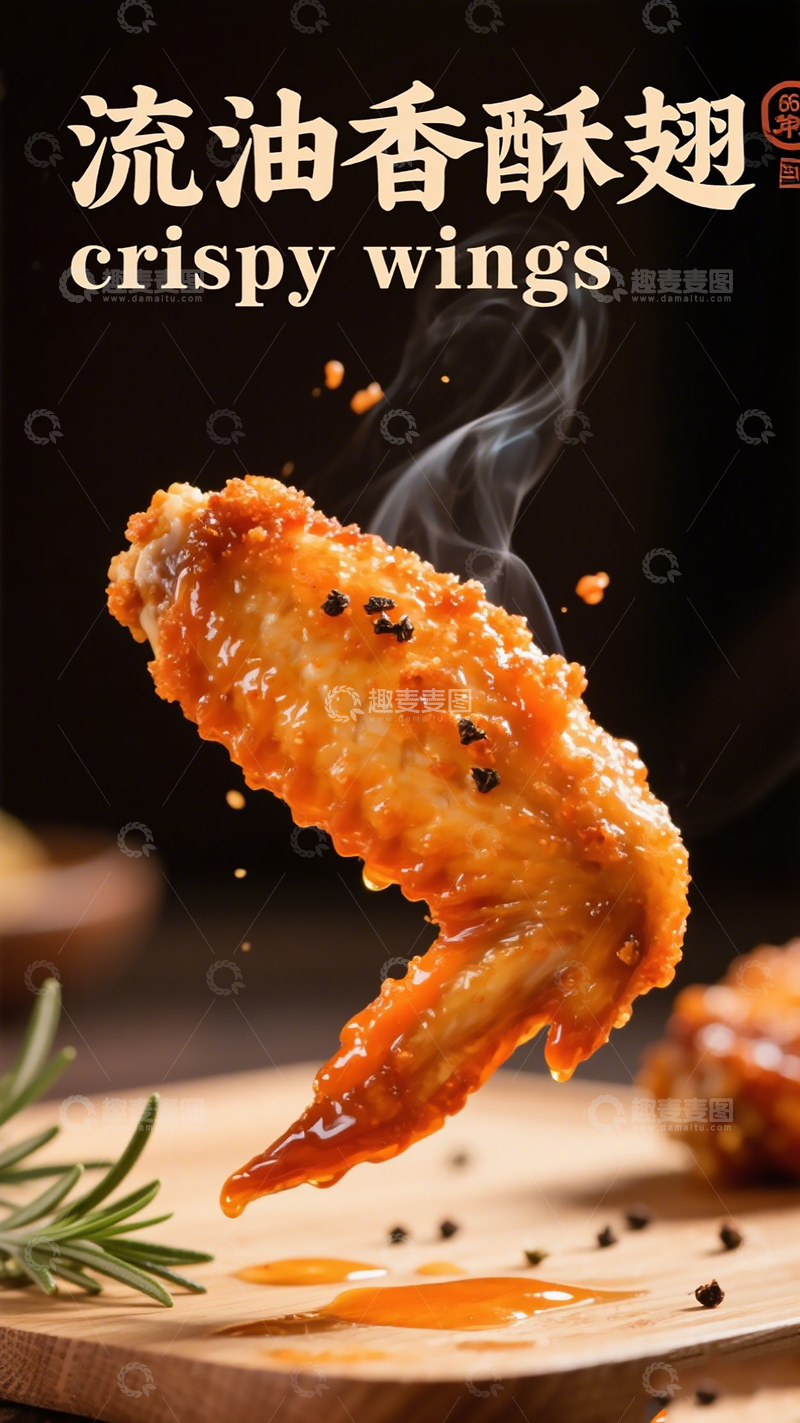 字体“流油香酥翅”