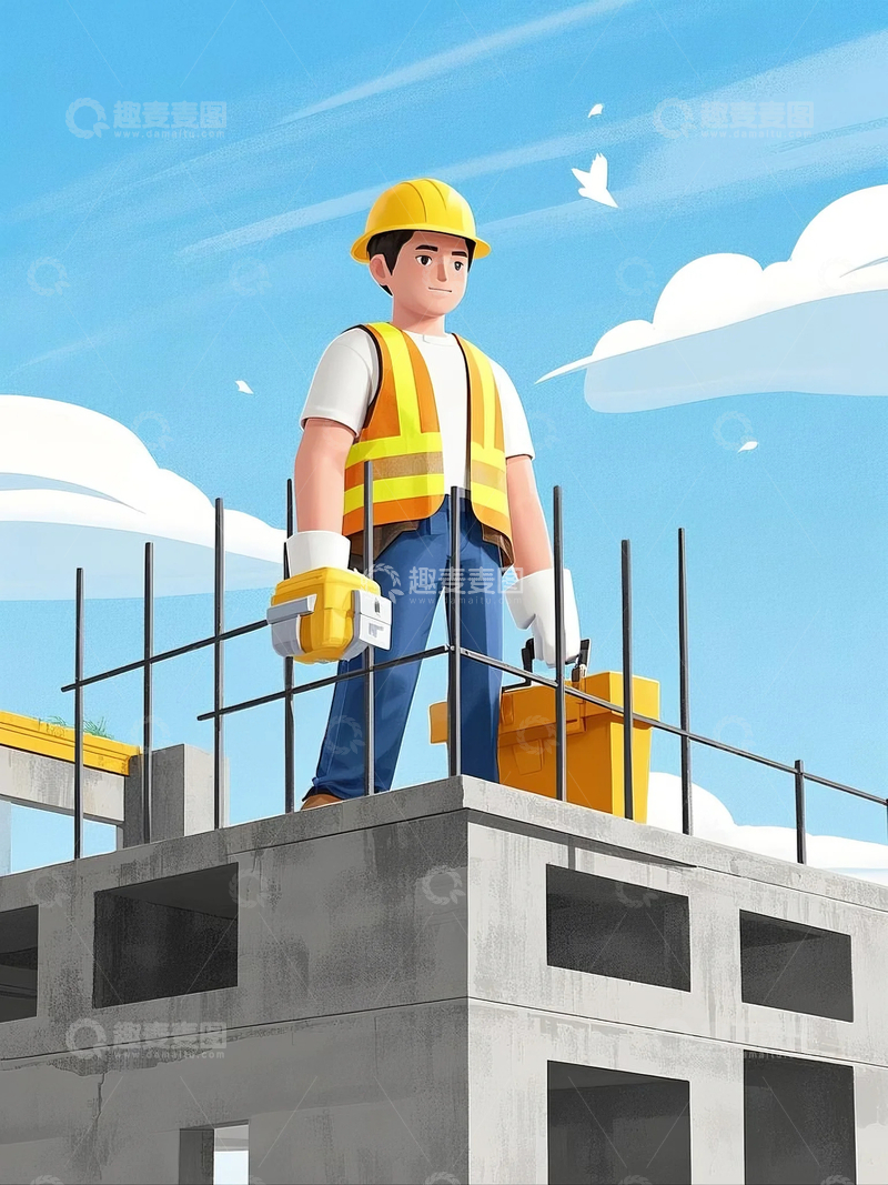 高清大图下载【趣麦麦图】矢量建筑工地1