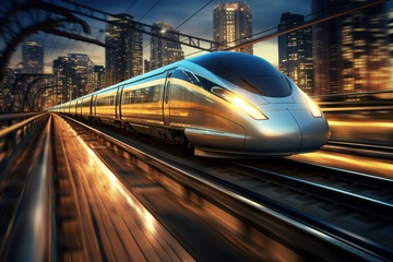 城市里飞驰的高铁