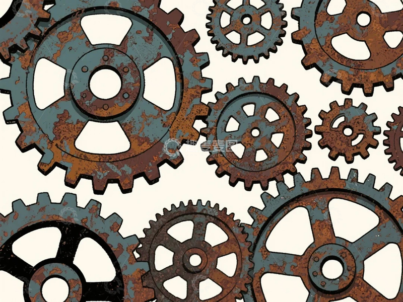 高清大图下载【趣麦麦图】生锈齿轮插画