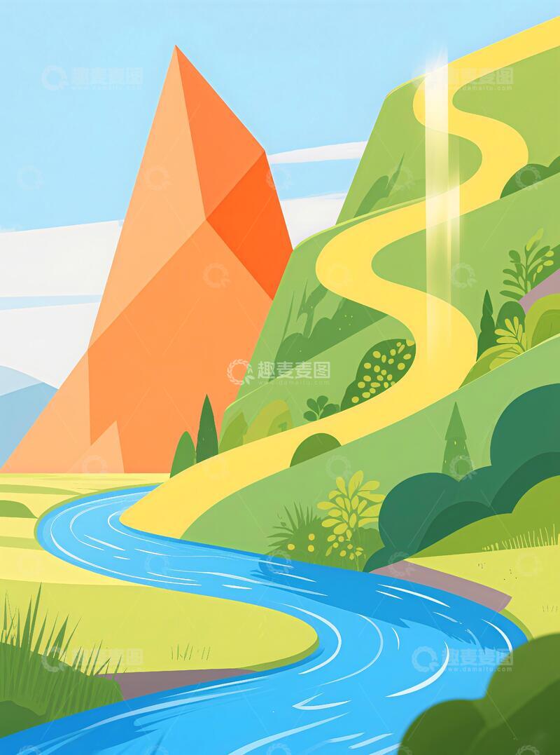 高清大图下载【趣麦麦图】客厅挂画三联画几何图形