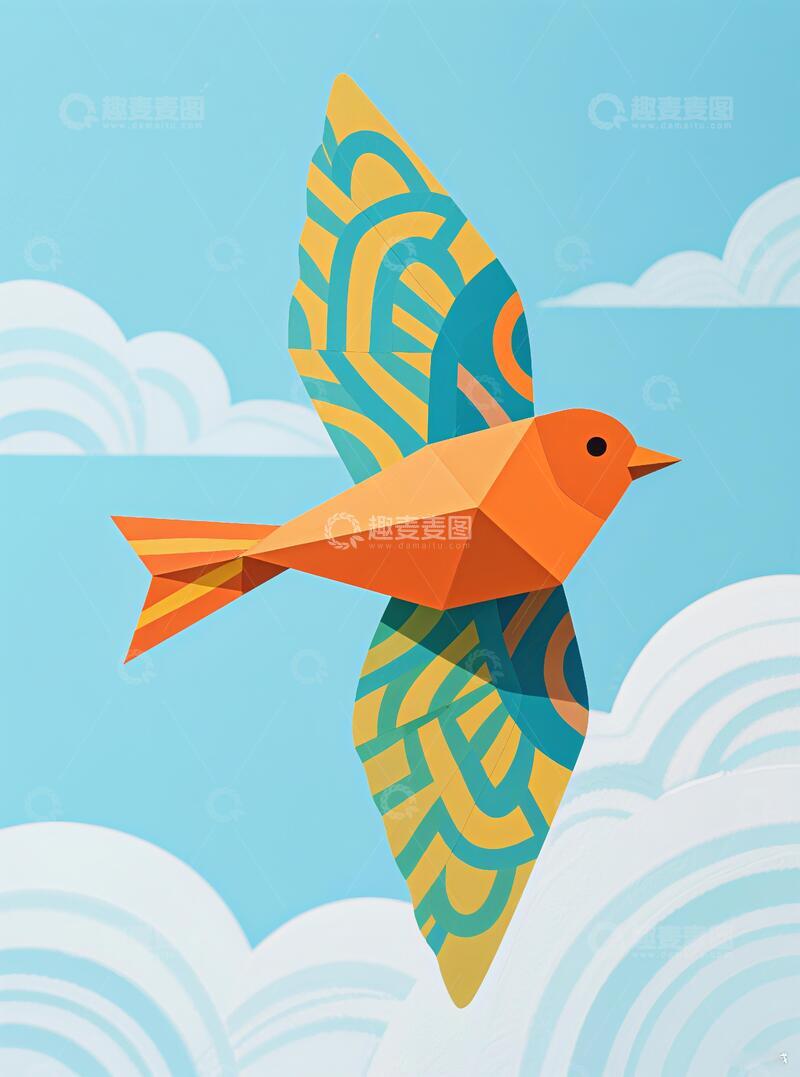 高清大图下载【趣麦麦图】小鸟三联画客厅挂画