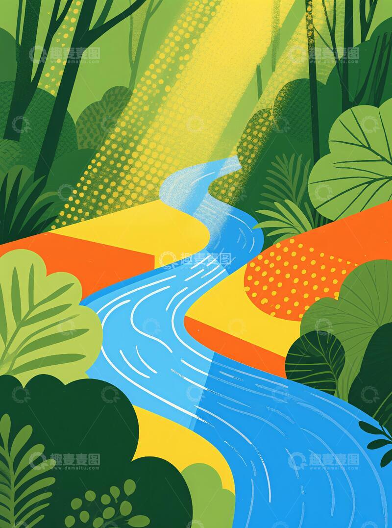 高清大图下载【趣麦麦图】绿色主题客厅挂画