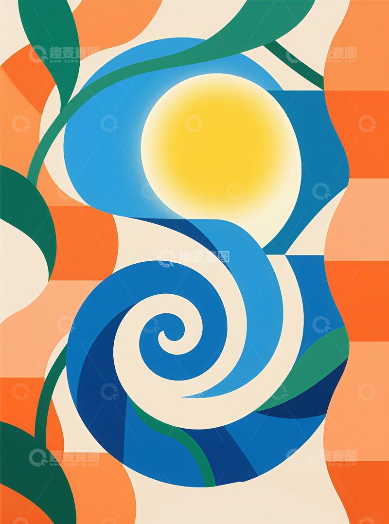 高清大图下载【趣麦麦图】几何图案抽象画客观挂画