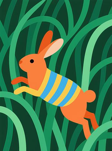 兔子抽象画客厅挂画