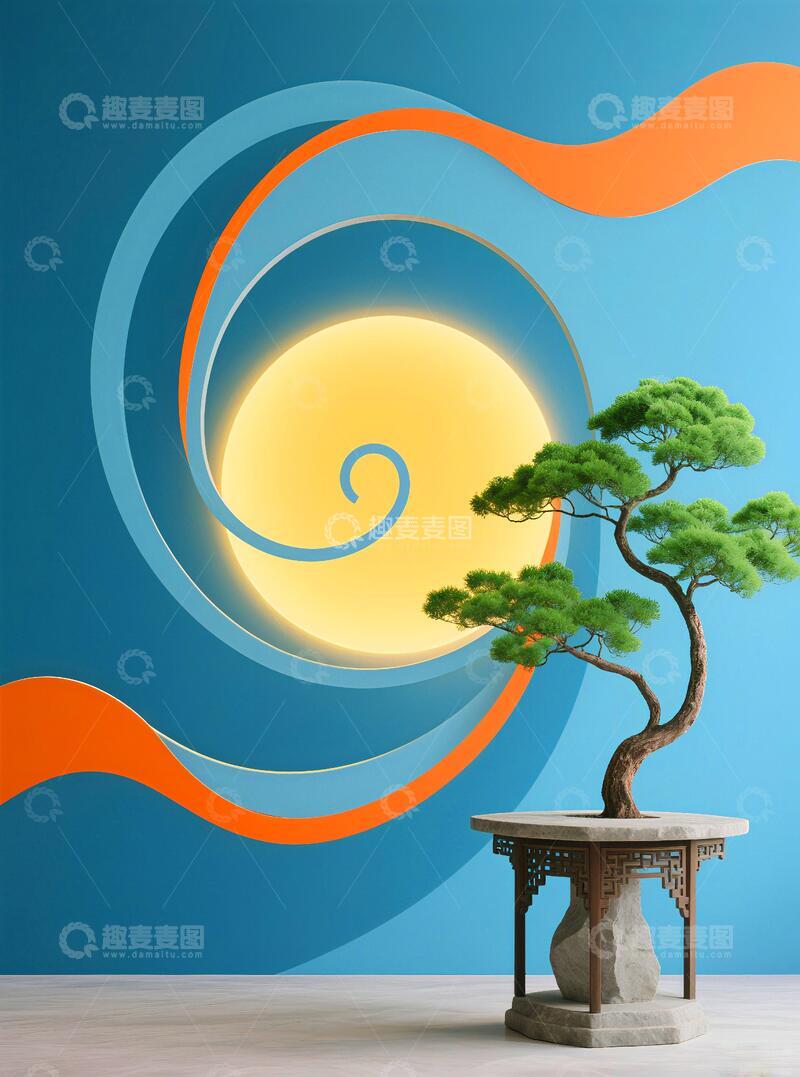 高清大图下载【趣麦麦图】客厅挂画抽象画旋涡1