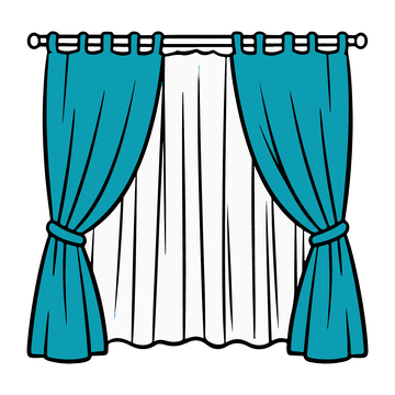 儿童教育简笔画窗帘3