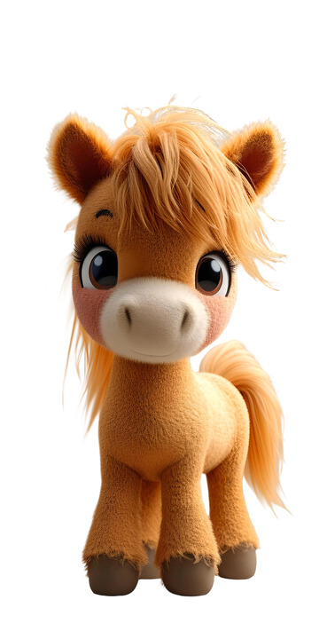 可爱的毛毡棕色小马