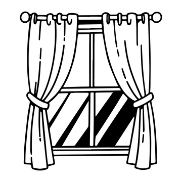 儿童教育简笔画窗帘2