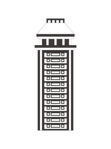公寓楼居民楼宿舍楼高楼大厦建筑线稿