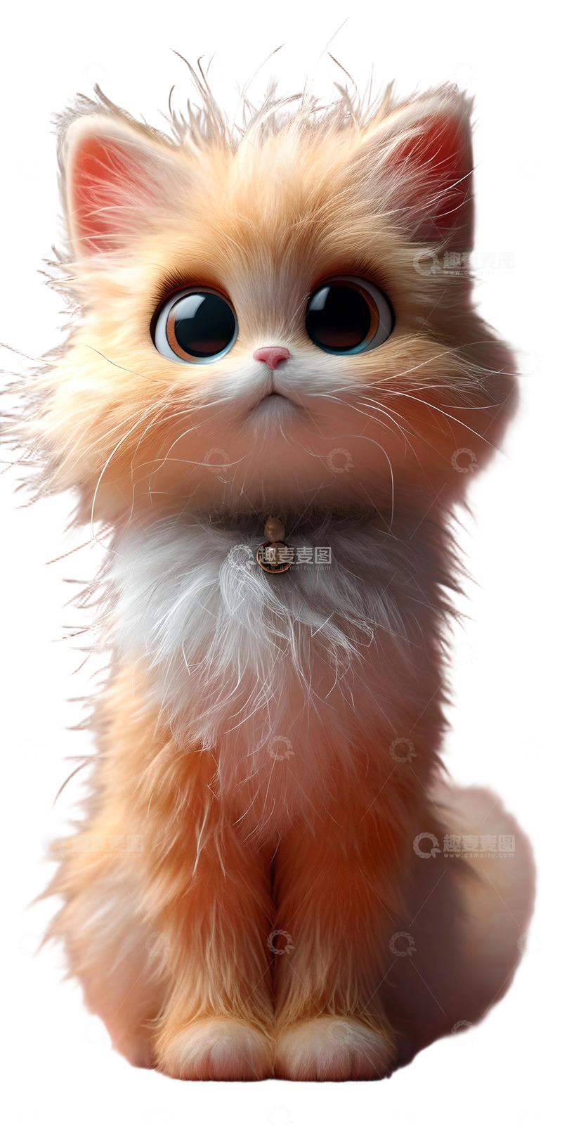 高清大图下载【趣麦麦图】可爱的毛毡黄白猫咪