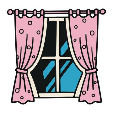 儿童教育简笔画窗帘1