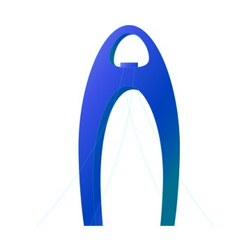 广州猎德大桥建筑线稿桥梁地标景点