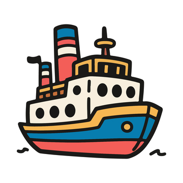 儿童教育简笔画大轮船