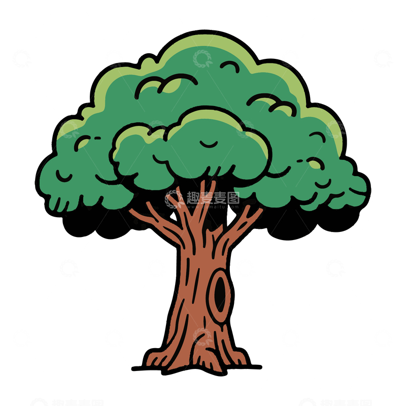 一颗大树矢量插画
